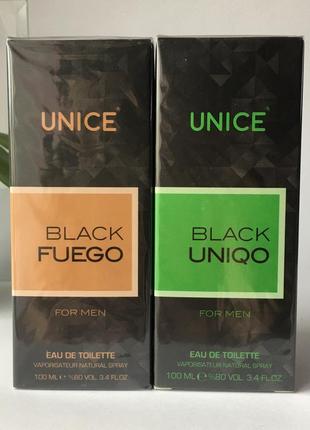 Чоловіча туалетна вода unice black fuego /  uniqo / guapo, 100 мл, юнайс блек