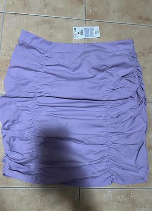 Юбка мини фиолетовая со сборками