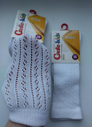 Бiлi ажурнi гольфи conte-kids 16p