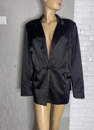 Шикарний вінтажний піджак атласний жакет великого розміру батал roman originals, xxxxl 56р1 фото