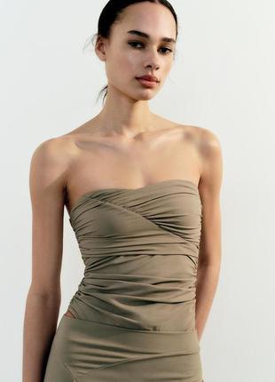 Эластичное боди бандо без бретель зара zara