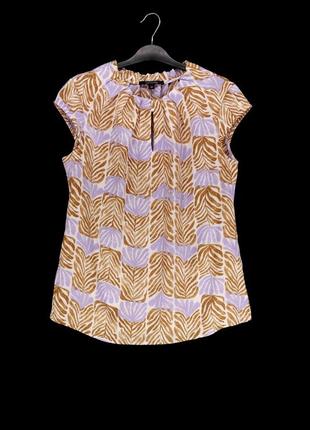 Легка блузка з принтом "comma" із шовковистою текстурою, eur34.