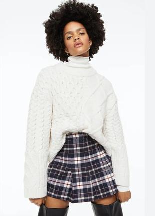 Брендовая теплая юбка-шорты в клетку h&m этикетка