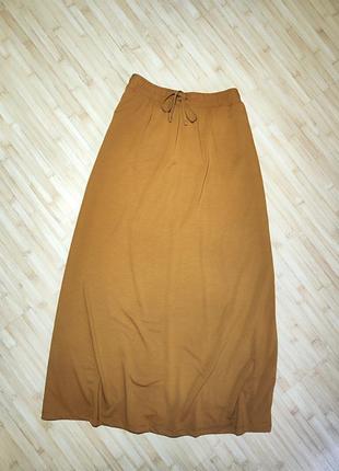 Lc waikiki рыжая трикотажная длинная юбка