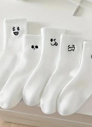 5 пар. жіночі білі базові шкарпетки