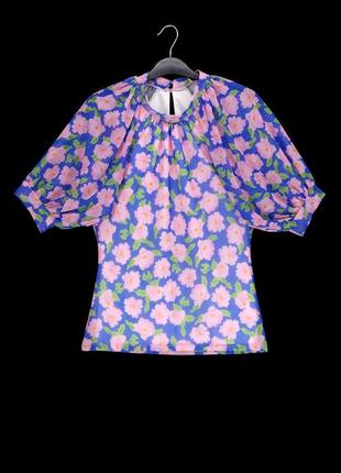 Сетчатая блузка "oasis" в цветочный принт. размер m.