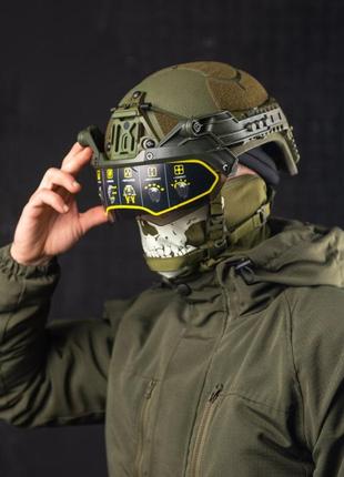 Защитный флип - очки vulpo с прозрачными поликарбонатными линзами 2.47мм масло, койот