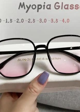 Очки окуляри солнцезащитные квадратные градиент градієнт имиджевые нулёвки квадратные прозрачные