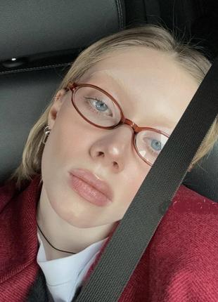 Комп’ютерні окуляри з вузькою овальною оправою y2k вінтаж, office siren, miu miu, bayonetta