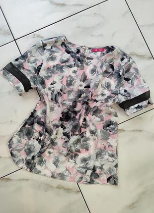 Стильний жіночий літній топ-кофточка блуза у квіточку yd xs (36)