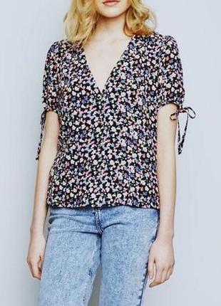 Распродажа! цветочная блуза рубашка на пуговицах от new look