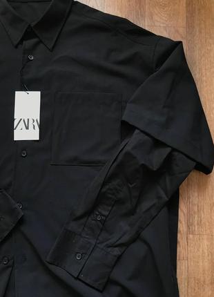 Рубашка с двойными рукавами zara (р. l-xl)