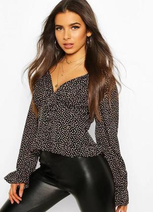 Блуза жіноча чорна принт