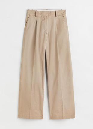 Классющи широкие бежевые брюки от h&amp;m, плотные, держат форму