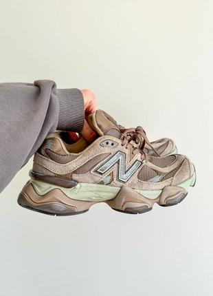 Стильные женские и мужские кроссовки new balance 9060 mushroom коричневые