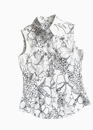 Miu miu b&w floral cotton blouse prada