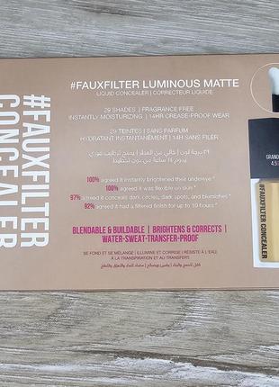 Пробник консилера huda beauty #fauxfilter luminous matte buildable coverage crease