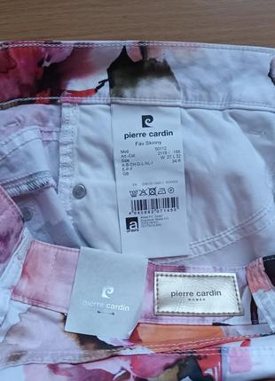 Стрейчевые брюки джинсы 27/32 pierre cardin skinny яркий цветочный принт штаны7 фото