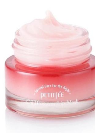 Нічна маска для губ з маслом камелії та вітаміном е petitfee&koelf oil blossom lip mask