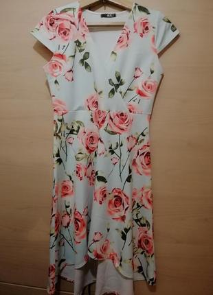 Плаття, сукня quiz англія ніжно - салатового кольору в рожевих трояндах