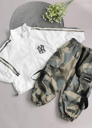 Спортивний костюм-двійка олімпійка і штани з камуфляжним принтом