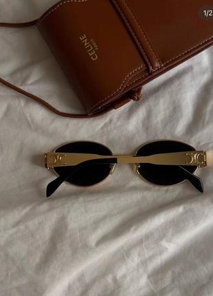 Сонячні окуляри з сумочкою celine triomphe oval metal 01