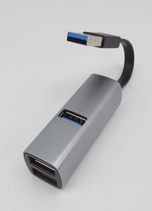 Usb-хаб на 3 порта (анодированный алюминий, серебро) арт. 041745 фото