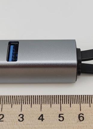 Usb-хаб на 3 порта (анодированный алюминий, серебро) арт. 041746 фото