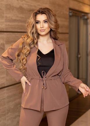 Женский брючный костюм из костюмной ткани батал plus size10 фото