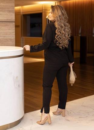 Женский брючный костюм из костюмной ткани батал plus size4 фото