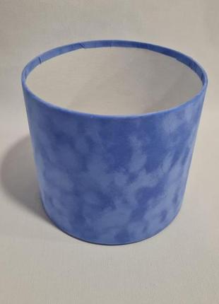Синя оксамитова капелюшна коробка (18х16 см) для створення розкішних мильних композицій