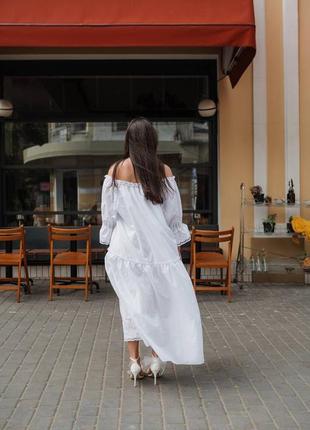 Батистова жіноча біла сукня прошва бавовна батал plus size