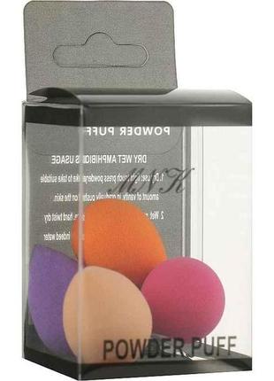 Бьютi-блендер спонж для макіяжу 4шт (колір в асортим) тм omkara