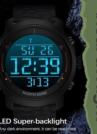 Мужские водостойкие спортивные тактические часы north edge aero7 фото