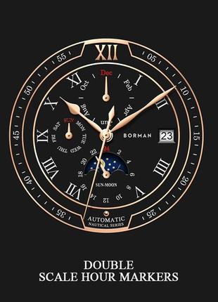 Мужские наручные часы механические круглые гарантия 12 месяцев borman club