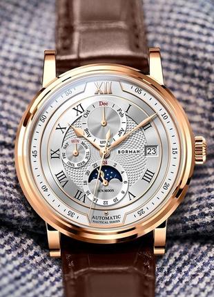 Мужские наручные часы механические круглые гарантия 12 месяцев borman club