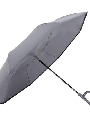 Женский зонт наоборот up-brella 1166 серый (11203-63754) (bbx)