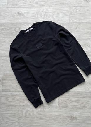 Крутий лонгслів calvin klein jeans center logo loose fit long sleeve black2 фото