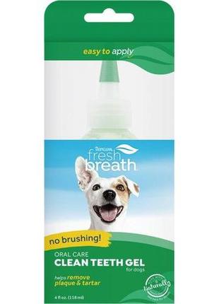 Гель для ухода за полостью рта "свежее дыхание" (no brush) tropiclean для собак, 118 мл