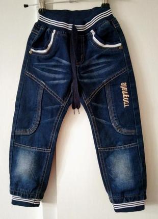 Детские джинсы джоггеры на резинке tong76e