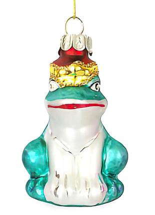 Ялинкова іграшка bonadi царівна-ляганька 7.5 см зелений (172-911)