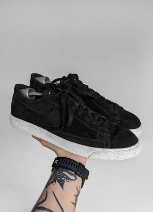 Nike blazer low кеди чорні низькі замшеві