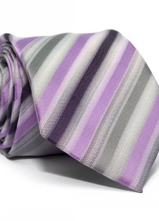 Краватка c&a чоловіча сіро-фіолетова в смужка ca-4045
