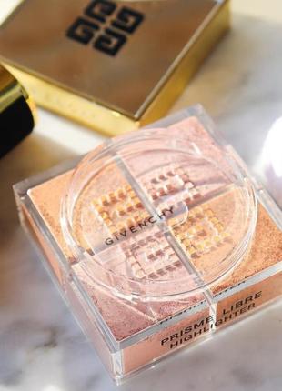 Givenchy prisme libre loose powder highlighter 10 organza or шиммер розсипчастий золотистий золотий рожевий хайлайтер спаркл для обличчя живанши1 фото