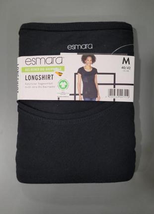 Женская черная туника, футболка удлиненная, esmara размер м