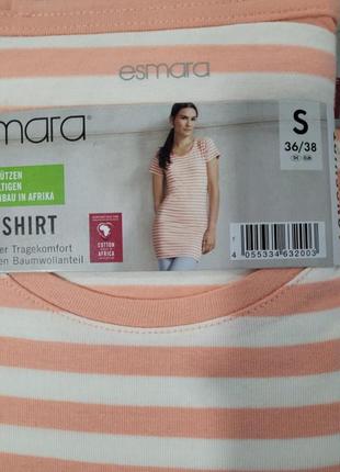 Женская удлиненная футболка в полоску, туника esmara размеры s, m