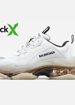 Стильні кросівки balenciaga triple s white/biege