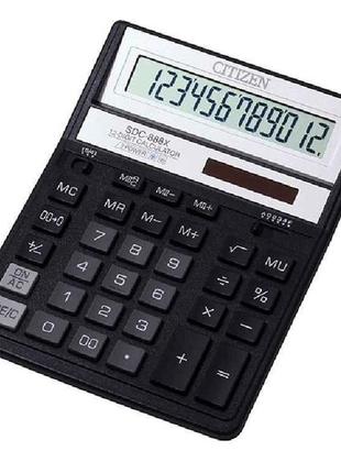 Калькулятор citizen sdc-888 хbk, 12 розрядів, чорний sdc-888 xbk тм citizen