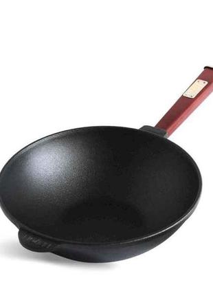 Сковорода wok 2,2л 240х70мм з деревяною ручкою bordo тм brizoll
