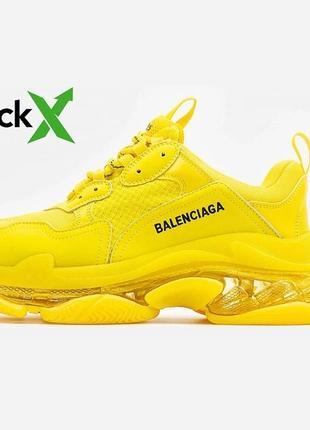 Стильні кросівки balenciaga triple s «yellow»